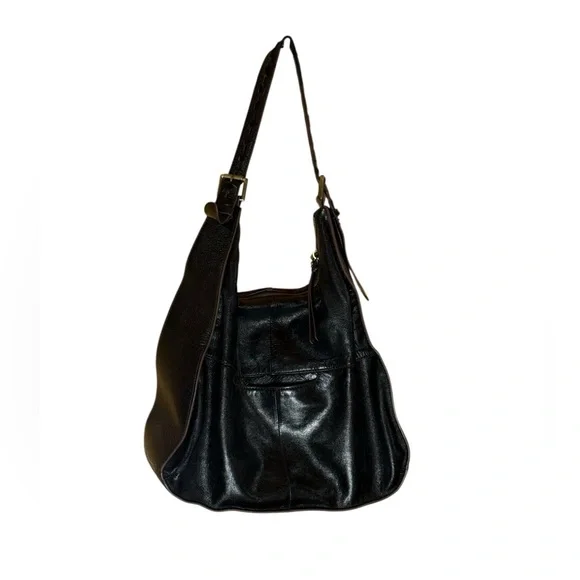 Hobo Marley Black Leather Shoulder Bag Adjustable Strap - Picture 3 of 16